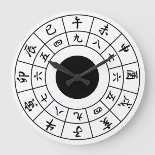 Wadokei Japanese Clock White Face Black Kanji