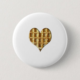 Wafel hart 6 cm round badge