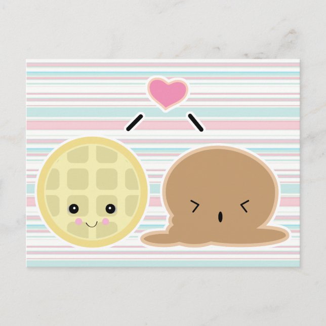 waffle and ice cream love postcard (Front)