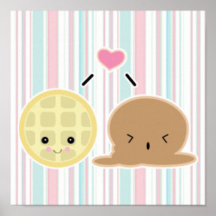 waffle and ice cream love poster