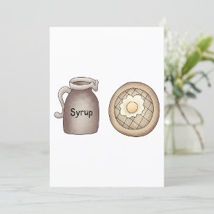 Waffle and Maple Syrup Jug Breakfast Invitation