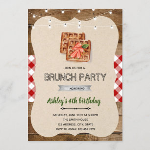 Waffle breakfast party invitation