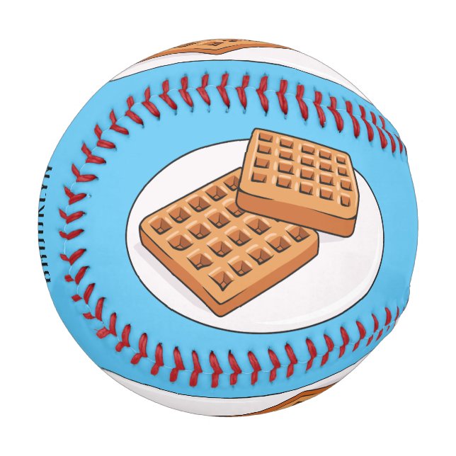 Waffle cartoon illustration  baseball (Front Left)