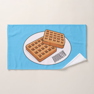 Waffle cartoon illustration bath towel set