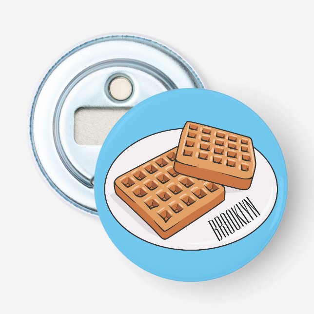 Waffle cartoon illustration  bottle opener (Front)