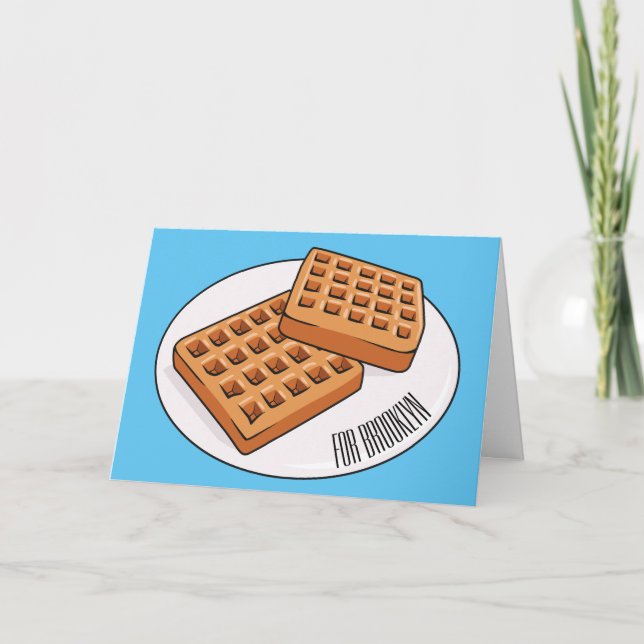 Waffle cartoon illustration  card (Front)
