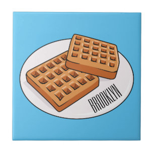 Waffle cartoon illustration  ceramic tile