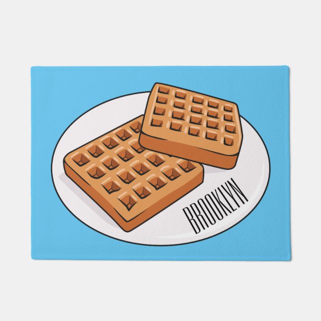Waffle cartoon illustration  doormat (Front)