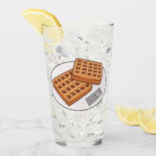 Waffle cartoon illustration glass