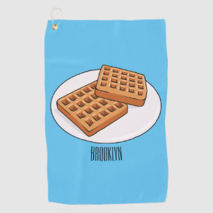 Waffle cartoon illustration  golf towel