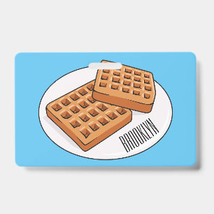 Waffle cartoon illustration ID badge