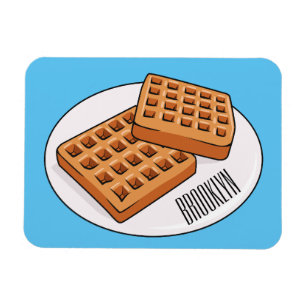 Waffle cartoon illustration magnet
