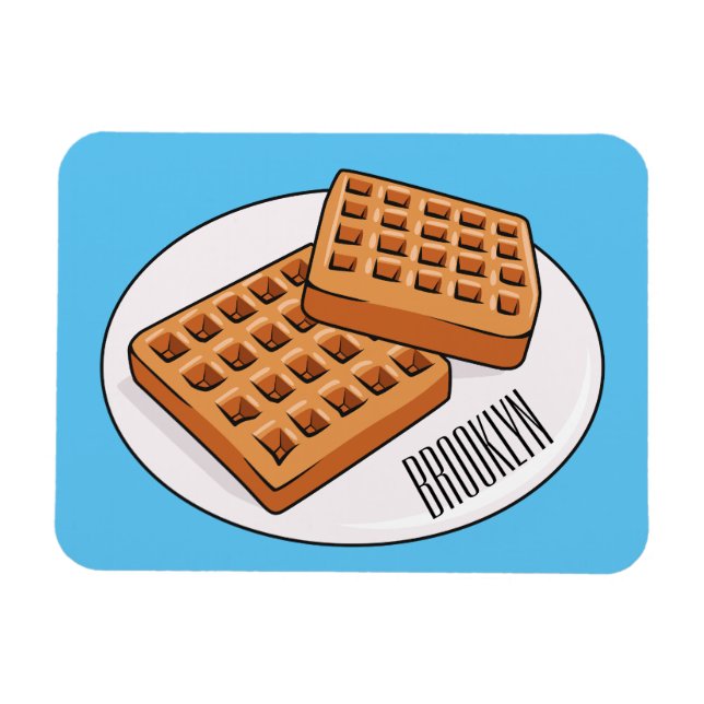 Waffle cartoon illustration  magnet (Horizontal)