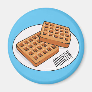 Waffle cartoon illustration magnet