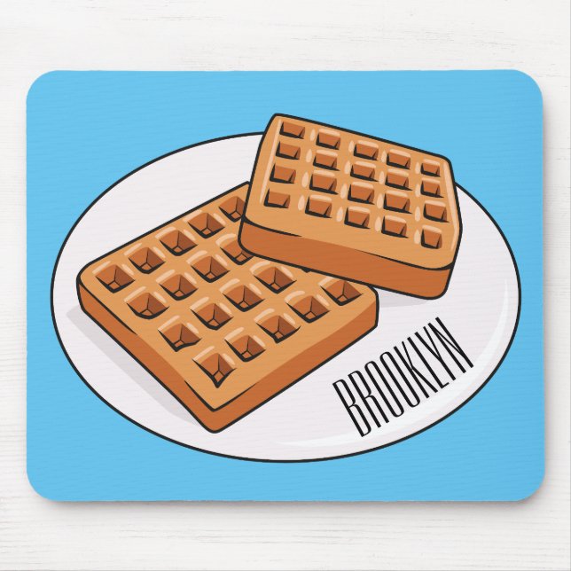 Waffle cartoon illustration  mouse pad (Front)