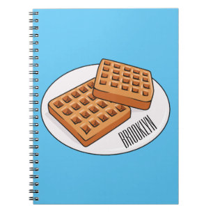 Waffle cartoon illustration  notebook