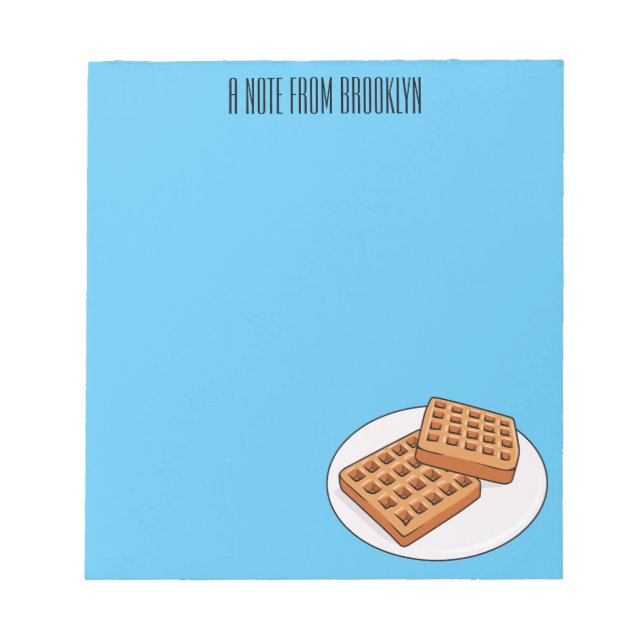 Waffle cartoon illustration  notepad (Front)