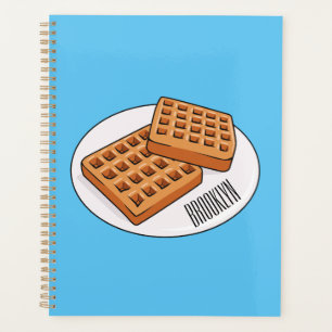 Waffle cartoon illustration  planner