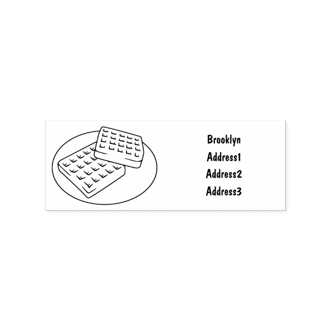 Waffle cartoon illustration rubber stamp (Imprint)