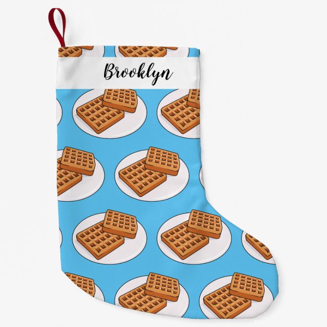 Waffle cartoon illustration small christmas stocking (Front)
