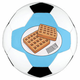 Waffle cartoon illustration soccer ball