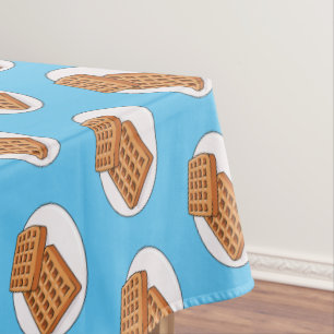 Waffle cartoon illustration tablecloth