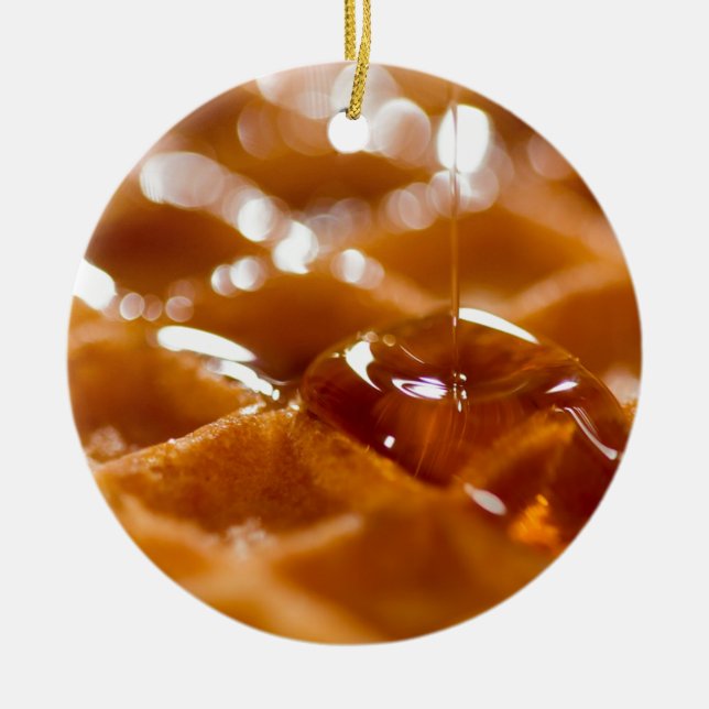 Waffle Ceramic Ornament (Front)