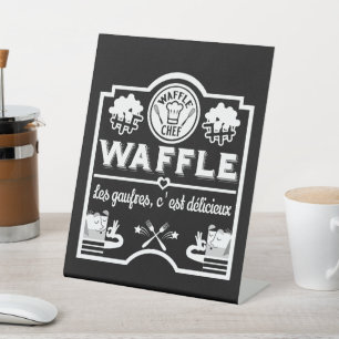 Waffle Chef Pedestal Sign