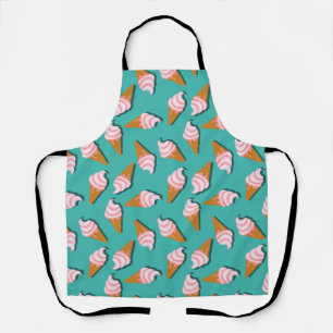 Waffle cones ice cream and frozen yogurt pattern apron