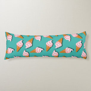 Waffle cones ice cream and frozen yogurt pattern body cushion