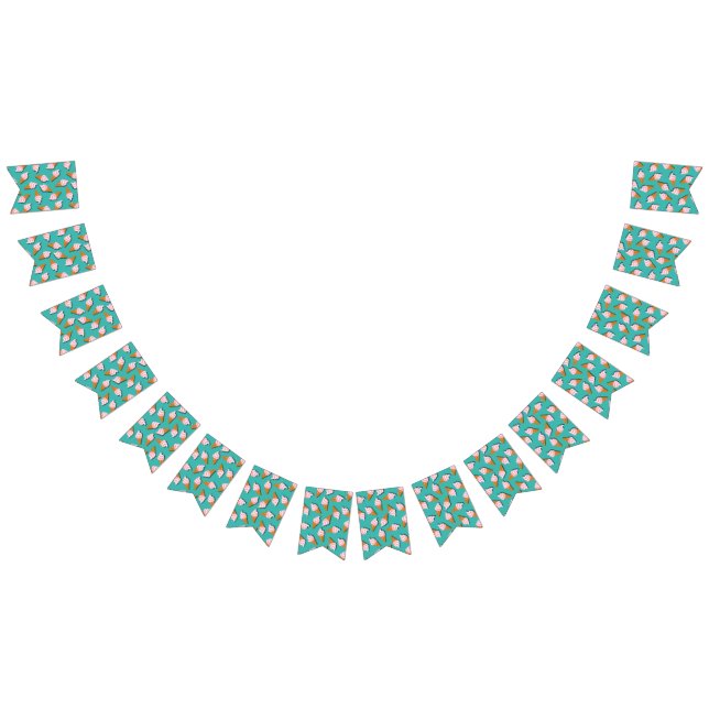 Waffle cones ice cream and frozen yogurt pattern bunting  (All)