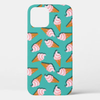 Waffle cones ice cream and frozen yogurt pattern