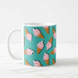 Waffle cones ice cream and frozen yogurt pattern coffee mug