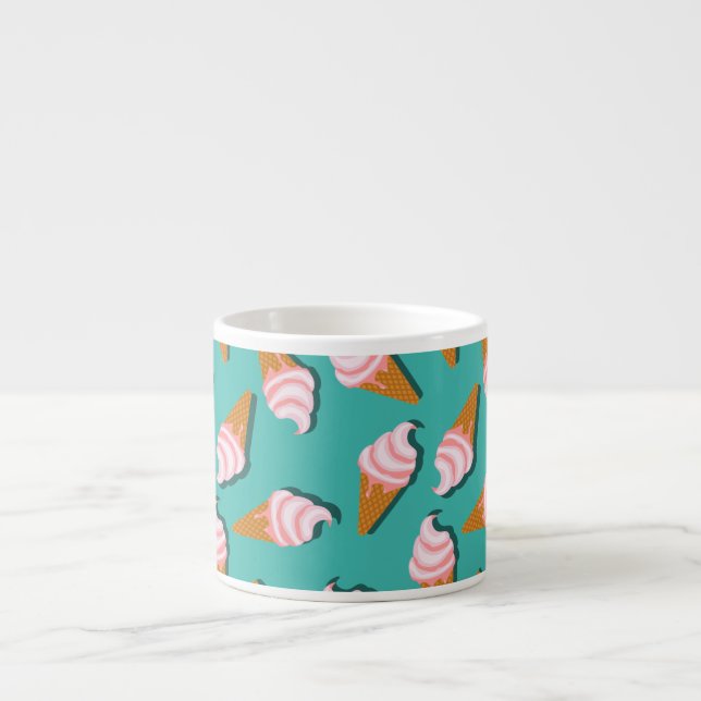 Waffle cones ice cream and frozen yogurt pattern espresso cup (Front)