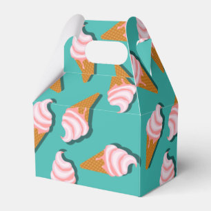 Waffle cones ice cream and frozen yogurt pattern favour box