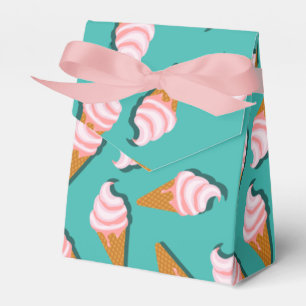 Waffle cones ice cream and frozen yogurt pattern favour box