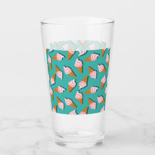 Waffle cones ice cream and frozen yogurt pattern glass
