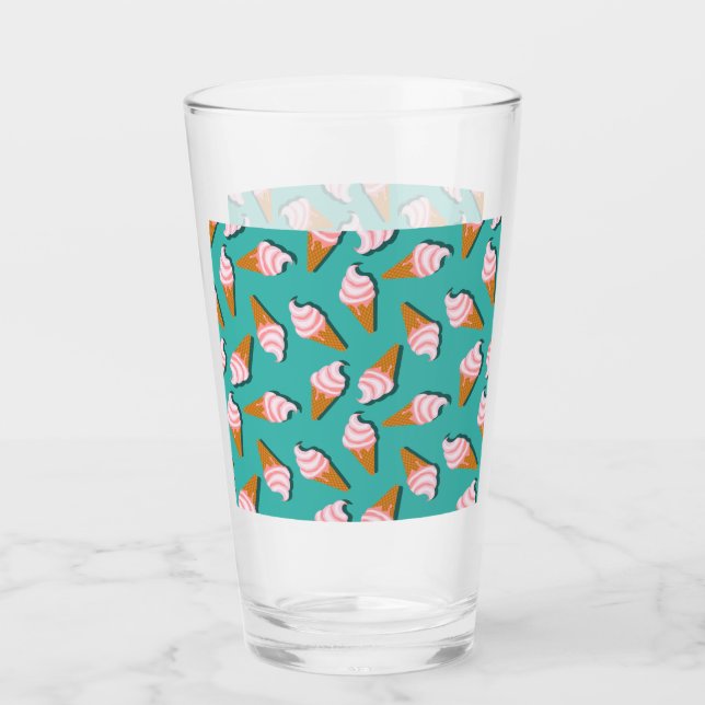 Waffle cones ice cream and frozen yogurt pattern glass (Front)
