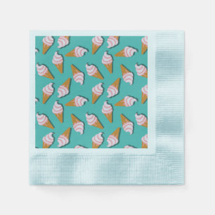 Waffle cones ice cream and frozen yogurt pattern napkin