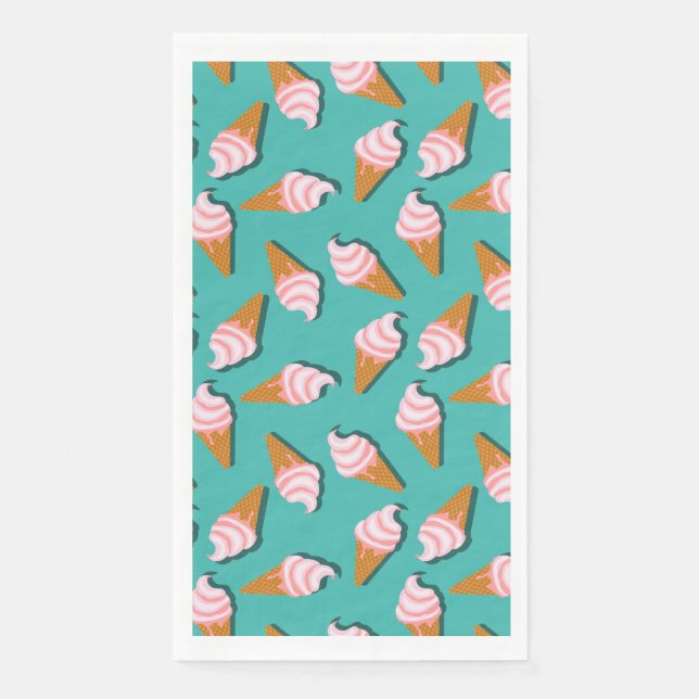 Waffle cones ice cream and frozen yogurt pattern napkin (Front)