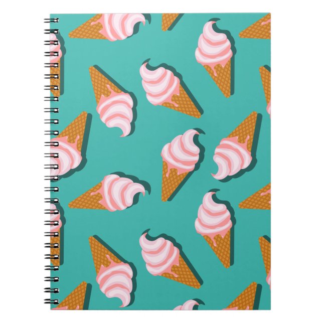 Waffle cones ice cream and frozen yogurt pattern notebook (Front)
