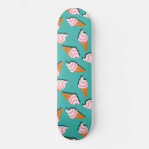 Waffle cones ice cream and frozen yogurt pattern skateboard