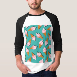 Waffle cones ice cream and frozen yogurt pattern T T-Shirt