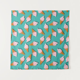 Waffle cones ice cream and frozen yogurt pattern tapestry