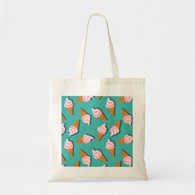 Waffle cones ice cream and frozen yogurt pattern tote bag (Front)