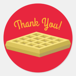 Waffle Cute Breakfast Brunch Kids 1st Birthday Classic Round Sticker