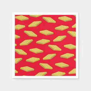 Waffle Cute Breakfast Brunch Kids 1st Birthday Napkin