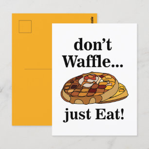 Waffle Dessert Food Funny  Postcard