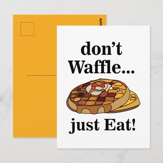Waffle Dessert Food Funny  Postcard (Front/Back)