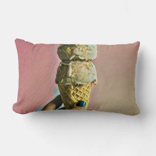 Waffle ice cream cone lumbar cushion